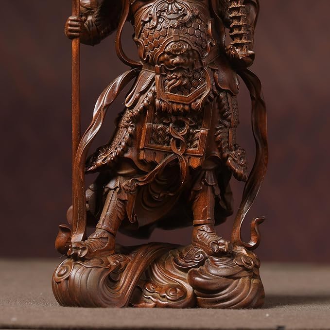 Amazon｜柘植（ツゲ）製 木彫り 七福神 毘沙門天 仏像 置物 彫刻 本木